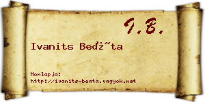 Ivanits Beáta névjegykártya