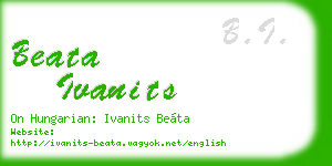 beata ivanits business card